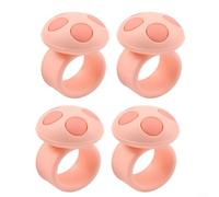 Fermaporta a forma di fungo, in silicone, per soppressione del rumore e resistenza ai graffi, confezione da 4 (rosa)