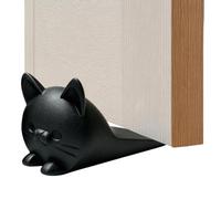 Fermaporta a Forma di Gatto Antiscivolo Salvapavimento Interno | Fermaporta Per Casa, Appartamento, Dormitorio, Soggiorno, Bagno, Camera Da Letto, Cucina Nero