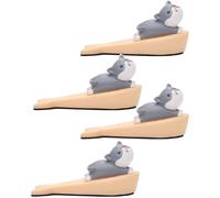 Fermaporta A Forma di Gatto/Cane dei Cartoni Animati, Zeppa Antiscivolo in Vinile per Pavimenti in Legno, Decorazioni per Pavimenti della Camera da Letto(Cat,4pcs)