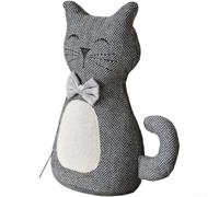 Fermaporta a forma di gatto, design a sciarpa, riempito di sabbia pesante | Adorabile design a sciarpa, base di sabbia pesante, impedisce che la porta sbatta, morbido tessuto di lino