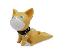 Fermaporta a forma di gatto, senza fori, antivento, anti-collisione, con testa girevole e campanello, per camera da letto, cucina, soggiorno, bagno, decorazione per la casa (D)