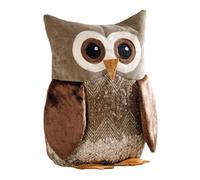 Fermaporta a forma di gufo, "Egon”, decorativo, Tessuto morbido in velluto a coste, ciniglia e peluche. Tonalità: marrone e naturale. Imbottitura: 100% poliestere. Altezza: 25 cm