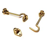 Fermaporta a Gancio in Ottone Lucido mm. 100x5 Pz. 2 VITEL