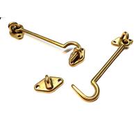 Fermaporta a Gancio in Ottone Lucido mm. 120x6 Pz. 2 VITEL