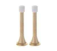 Fermaporta a molla in acciaio inossidabile, confezione da 2 pezzi, con piastra inferiore e viti, fermaporta pieghevole in metallo per protezione da parete e maniglia della porta (oro)