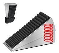 Fermaporta a molla, resistente, regolabile da 7,6 cm, in acciaio inox | Fermaporta resistente con forte impugnatura in gomma, si adatta a fessure fino a 7,6 cm, include supporto adesivo per una