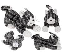 Fermaporta a quadretti nero/grigio/bianco, ca. 28 cm, in 100% poliestere, ca. 1 kg