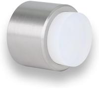 Fermaporta Adesivo Pour Mur | Ø 28 X 28 Mm | Gomma Bianca | Acciaio Inox | Finit