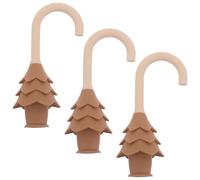Fermaporta Antischiacciamento Dita per Ragazzo Ragazza in Silicone 3 Pezzi | Marrone Caffè, Forma Pino Decorativa, Design Leggero senza Foratura per Asili e Porta del Cortile