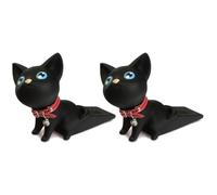 Fermaporta Antiscivolo in PVC per La Casa, Decorazione Artistica, Fermaporta A Forma di Gatto per Proteggere Il Pavimento, Regalo per Gli Amanti dei Gatti(Black*2)