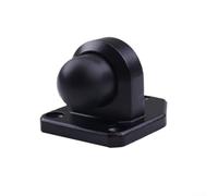 Fermaporta antivento, resistente, in acciaio inox, anti-collisione, per montaggio a parete, per camera da letto, bagno, cucina, riduzione del rumore, punta in gomma, finitura nera (corto)