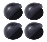 Fermaporta autoadesivo, in acciaio inox, a mezza cupola, protezione da parete, per soggiorno, camera da letto, ufficio (nero) (4)