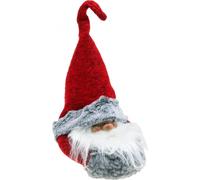 Fermaporta Babbo Natale figura decorativa dell'Avvento H35cm Decorazione natalizia porta in feltro ecopelliccia rosso bianco