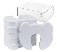 Fermaporta Bambini, 6 pezzi, Bianco, in Schiuma, proteggi dita per porte da 25 a 50 mm, impedisce alle porte di sbattere, protezione bambini e animali domestici, Blocca porte, protezione dita bambino