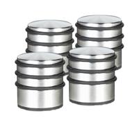 4x Fermaporta, Blocca Porte da Pavimento, Acciaio Inox, Gomma Antigraffio, Finestre Rotondo, Metallo, Argentato