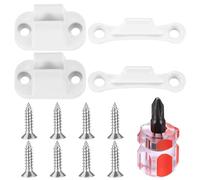 Fermaporta Camper, Confezione da 2 Fermaporta per Roulotte, Fermaporte per Camper in Plastica per Camper e Roulotte Accessori, Bianco, con Cacciavite