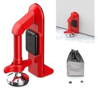 Fermaporta con allarme di sicurezza, serratura portatile, antifurto da viaggio, per camera d'albergo, appartamento, sicurezza, senza trapano, dispositivi per garage, per donne, bambini (rosso)