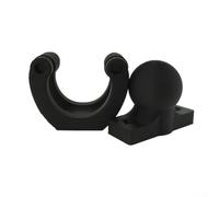 Fermaporta con cuscinetto a sfera, portatile, anti-collisione, per legno, piastrelle e tappeti, per casa, ufficio, hotel e garage, 1 paio, nero, 6,5 x 5 cm