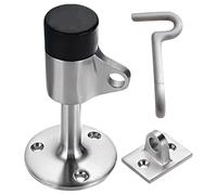 Fermaporta con gancio, 90 mm, in acciaio inox spazzolato 304, resistente, con punta in gomma, per marina, camper, barca, casa, argento