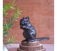 Fermaporta con statua di scoiattolo, fermaporta in ghisa, 18x9 cm, ornamento
