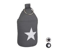 10x Fermaporta a Pavimento in Stoffa, Sacchetto Alto con Stella e Manico, Bloccaporta HLP 25 x 12 x 12 cm, Grigio Scuro