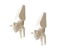 Fermaporta con zeppa francese a forma cane, White | Confezione da 2 per aperta la porta interna