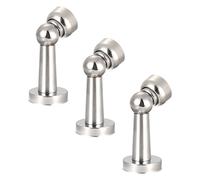 Fermaporta, cunei for porte, fermaporta, fermaporta magnetico in acciaio inox, finitura lucida, color argento, 3 pezzi
