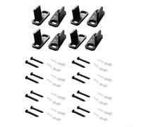 Fermaporta da fienile, 4,5 x 2 x 2 cm, regolabile, guide per pavimento in acciaio, silenzioso, scorrevole, staffa a L per porte scanalate e non scanalate