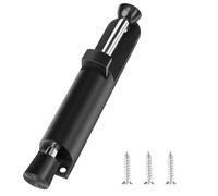 Fermaporta da pavimento, 200 x 28 mm, per esterni, colore nero, fermaporta con fermo, caricato a molla, con comando a pedale, fermaporta da avvitare