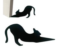 Fermaporta da pavimento, a forma di gatto, blocco di ingresso in legno, grazioso fermaporta per Halloween, decorazione per casa, appartamento, dormitorio, decorazione interna della stanza di sicurezza