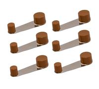 Fermaporta da pavimento con autoadesivo in colore marrone o bianco a scelta da 10 cm - fermaporta adesivo per tutti i tipi di pavimenti, fermo porta girevole a 360° (6und, marrone)