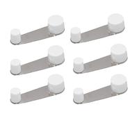 Fermaporta da pavimento con autoadesivo in colore marrone o bianco a scelta da 10 cm - fermaporta adesivo per tutti i tipi di pavimenti, fermo porta girevole a 360° (6und, bianco)