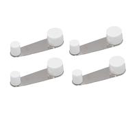 Fermaporta da pavimento con autoadesivo in colore marrone o bianco a scelta da 10 cm - fermaporta adesivo per tutti i tipi di pavimenti, fermo porta girevole a 360° (4und, bianco)