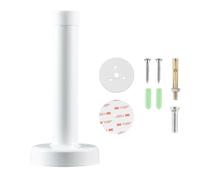 Fermaporta da Pavimento, Door Stopper, Acciaio Inossidabile Fermaporte, Con Tampone di Gomma, Viti e Tasselli, Adesivo 3 Tipi di Installazione per Porta E Finestra 1 pz (Bianco/White, 20cm/7.87in)