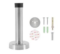 Fermaporta da Pavimento, Door Stopper, Acciaio Inossidabile Fermaporte, Con Tampone di Gomma, Viti e Tasselli, Adesivo 3 Tipi di Installazione per Porta E Finestra 1 pz (Argento/Silver, 6cm/2.36in)