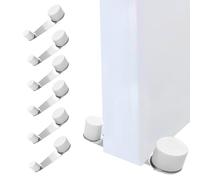Fermaporta da pavimento girevole adesivo - Blocca porta da pavimento con rotazione - Fermaporte da terra robusto, protezione muri - Set da 6 pezzi Bianco, installazione senza trapano
