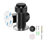Fermaporta Da Pavimento In Acciaio Inox, Ferma Porta Da Pavimento, Con Paraurti In Gomma, Viti E Adesivo 3m, 3 Metodi Di Installazione, Per Tutti I Pavimenti Duri (Nero/Black, 4.6cm/1.77in)