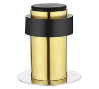 Fermaporta da terra senza punzonatura, fermaporta in acciaio inossidabile spazzolato, con protezione della punta in gomma for smorzamento del suono, altezza 1,8/2,4/3,2 pollici, oro(55x60mm)