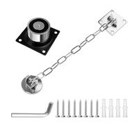 Fermaporta elettromagnetico DC12V-24V, fermaporta a parete in acciaio inossidabile con catena, forza di tenuta 60 kg serratura elettromagnetica per porte tagliafuoco in legno, sistema di controllo