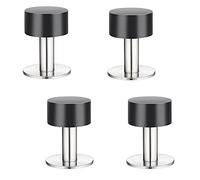 Fermaporta, Fermaporta for montaggio a parete con paraurti in gomma anti-collisione for porta della camera da letto del bagno di casa, Argento