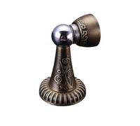 Fermaporta, fermaporta in ottone, Fermaporta magnetico con motivo classico, fermaporta con fermo, fissaggio a pavimento, in lega di zinco(Bronze)
