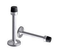 Fermaporta, fermaporta lungo, con punta per paraurti in gomma silenziata, fermaporta in acciaio inossidabile, protezione per montaggio a parete della porta del supporto della porta, 2 pezzi argento