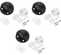 Fermaporta, Fermaporta magnetico in acciaio inox, fermaporta a mezzaluna, 45x45x26 mm, multicolore(Black)