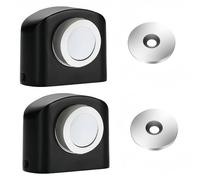 Fermaporta for Interni for Proteggere le Pareti, Aspirazione da Terra in Lega di Zinco Anti-collisione Porta Senza Punzoni Invisibile(Black)