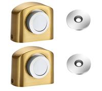 Fermaporta for Interni for Proteggere le Pareti, Aspirazione da Terra in Lega di Zinco Anti-collisione Porta Senza Punzoni Invisibile(Silver Gold)