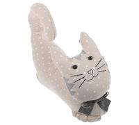 Fermaporta Gatto Imbottito in Stoffa, Appesantito, Stabile | Stanza Bimbi e Bagno, Uso Multiplo come Reggilibri, Sabbia, Stile Carino