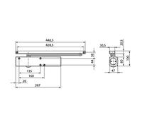 Fermaporta Geze TS 5000 S con ritardo di chiusura, colore argento