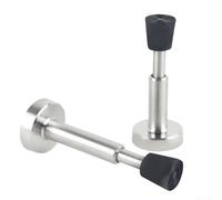 Fermaporta idraulico a chiusura automatica, ammortizzante, in gomma e acciaio inox, silenzioso, colore: argento