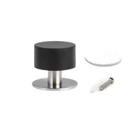 Fermaporta in acciaio inossidabile, anti-collisione, anti-collisione, tappo in gomma con smorzamento del suono, accessori per porte (nero)