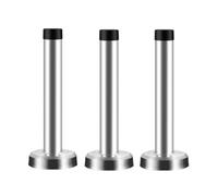 Fermaporta in acciaio inossidabile Buffer, Fermaporta magnetico in acciaio inox nichel spazzolato, 60 - 150 mm, montato su battiscopa, confezione da 3(75mm)